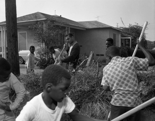 Councilman Billy Mills works with Civilian Conservation Corps