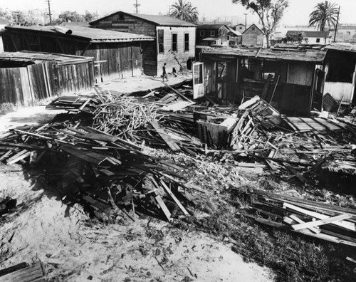 Slum dwellings demolished