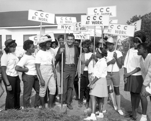 Councilman Billy Mills works with Civilian Conservation Corps