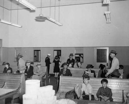 San Bernardino station travelers