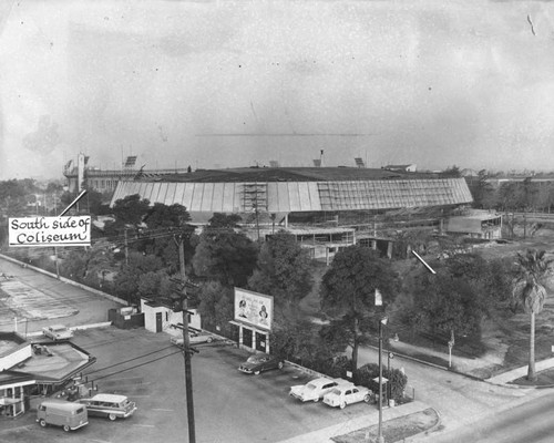 Exterior view of the almost completed Sports Arena