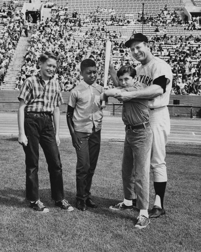 Mickey Mantle and youths