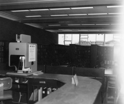 Circulation desk at Palms-Rancho branch library