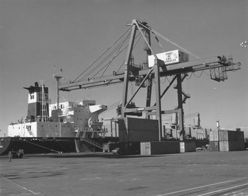 Freighter anchored at L.A. Harbor