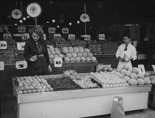 Shopping at a market