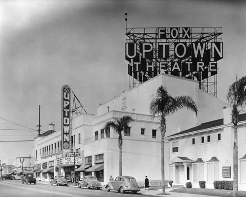 Exterior of Uptown Theatre & street