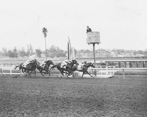 Early action at Santa Anita Racetrack