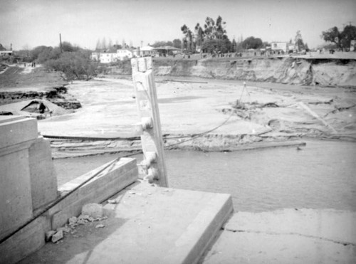 L.A. River flooding, remains of the Lankershim Bridge