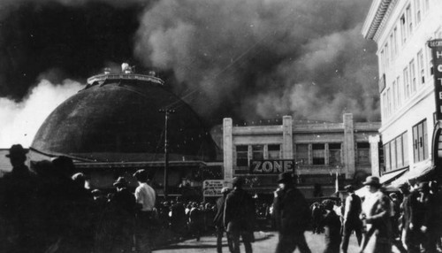 Original Dome Theatre on fire