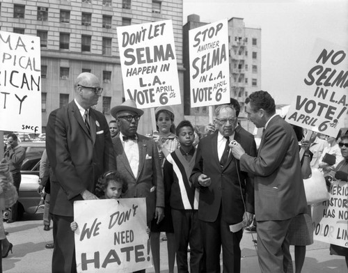 James Roosevelt attends civil rights rally