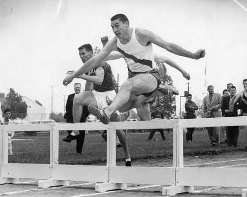 Footballer turns hurdler