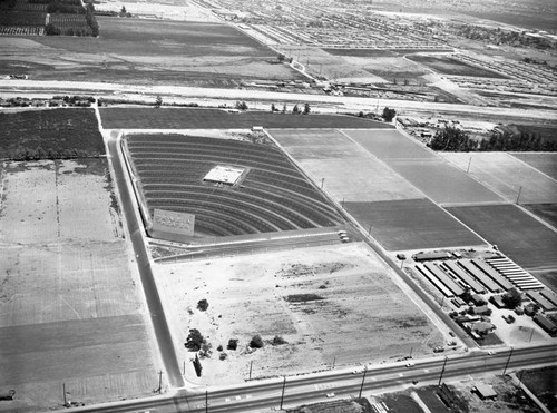 Pacific Drive-In, Santa Ana, looking southeast