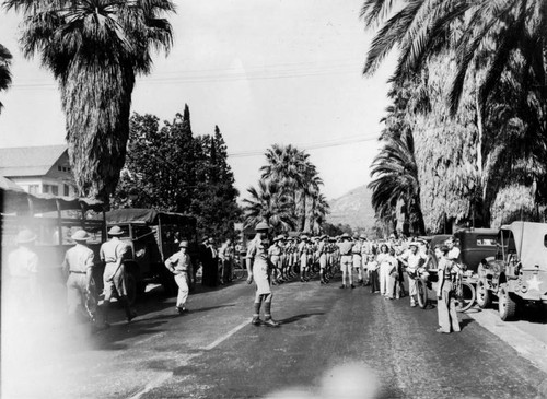 Military convoy from Riverside to Los Angeles