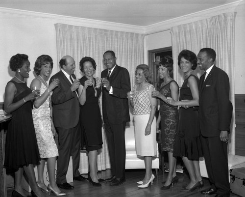 Tom Bradley at private party for Marie Johns