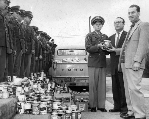 Long gray line of cadets and food