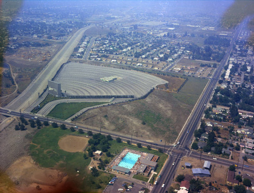 Laurel Drive-In, Pacoima, looking northeast