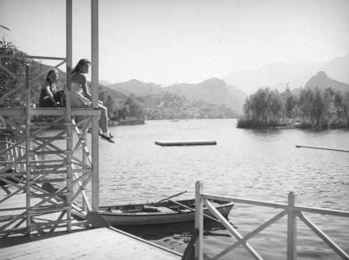 Sitting on the dock at Malibu Lake