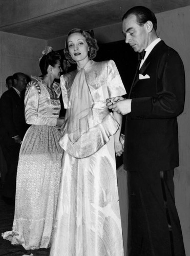 Marlene Dietrich in a shimmering new gown