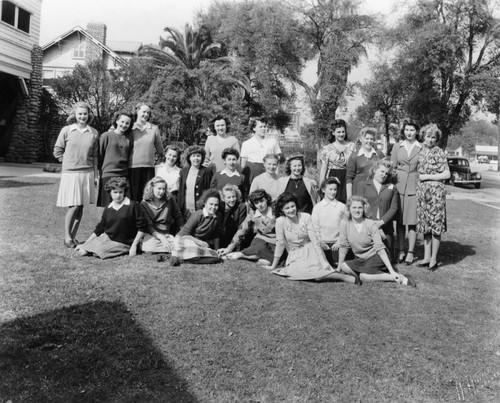 Ladies gathered on a lawn