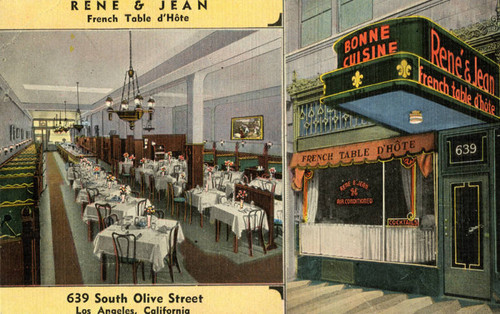 Rene & Jean French Table d'Hote, postcard