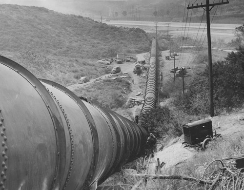 Aqueduct under freeway