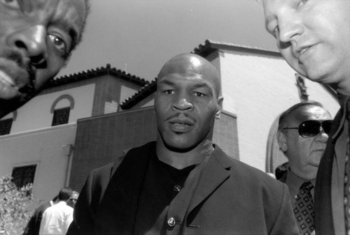 Mike Tyson at funeral for Jim Murray