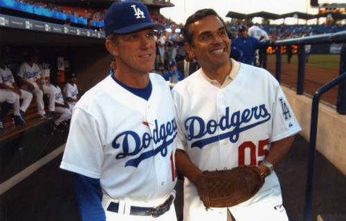 Antonio Villaraigosa and Jim Tracy