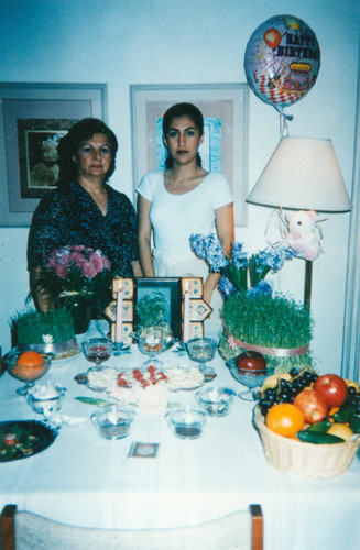 Mother and daughter at birthday party