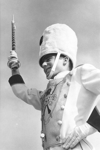 Grant High School marching band member, drum major Bergman