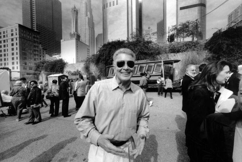 Huell Howser at Angels flight groundbreaking