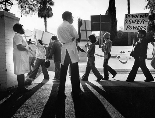 Iranian students demonstrate against the Shah