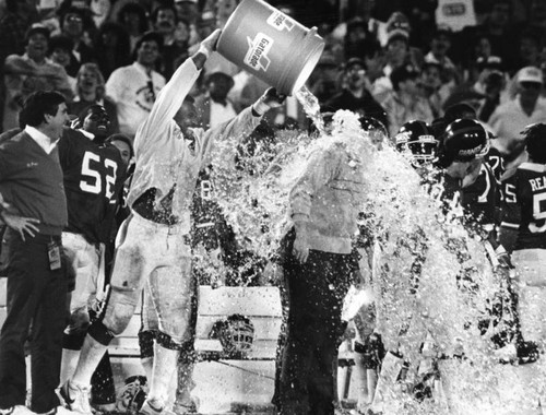 Parcells gets a dunking