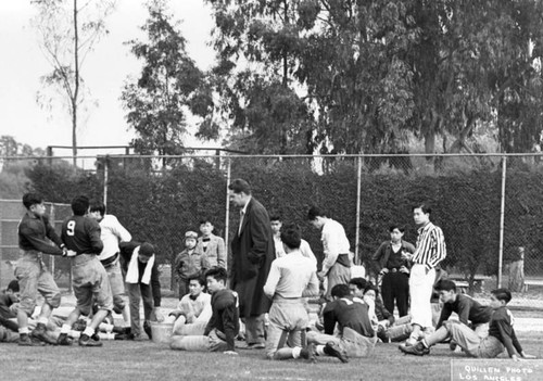 Football players on field