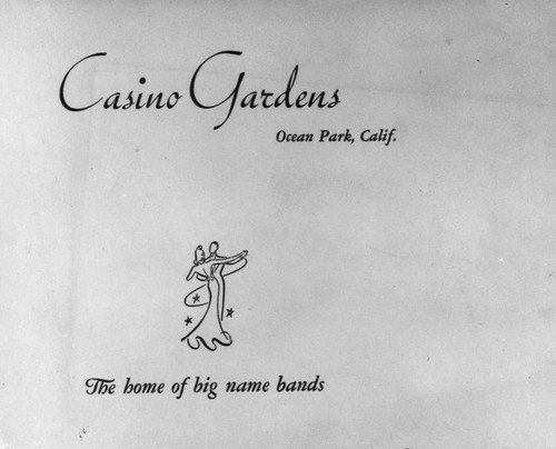 Cover of Casino Gardens photo folder