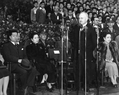 Mayor Bowron and Madame Chiang Kai-Shek