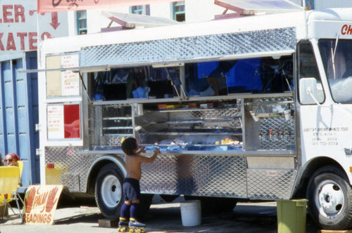 Skater kid at the food truck, Venice Beach