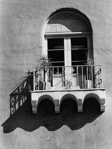 Closeup view of a balcony, Beverly Hills