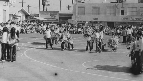 Castelar School students perform lion dance