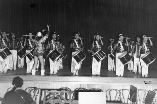 Mei Wah Drum Corps on stage