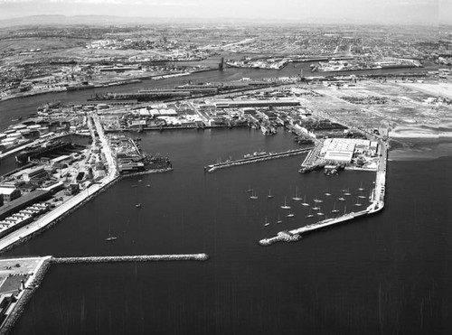 Los Angeles Harbor and Terminal Island, looking northwest