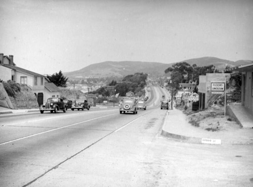 Driving toward the mountains in Laguna Beach