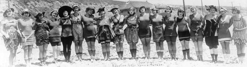 Keystone Girls line up at the beach