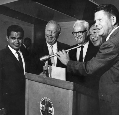 Philip Ahn with Los Angeles County officials