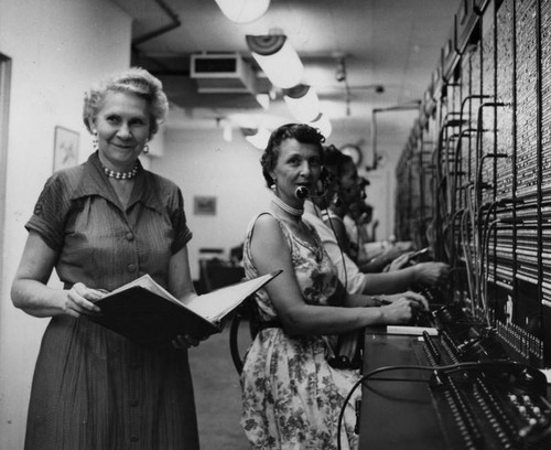 Telephone switchboard and operators at Lockheed Aircraft