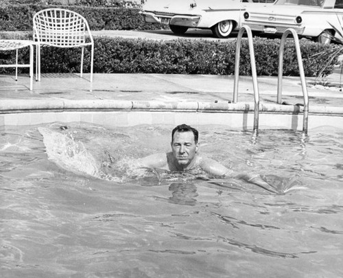 Mayor Yorty in the pool