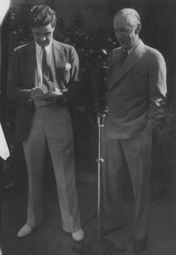 Upton Sinclair and unidentified man