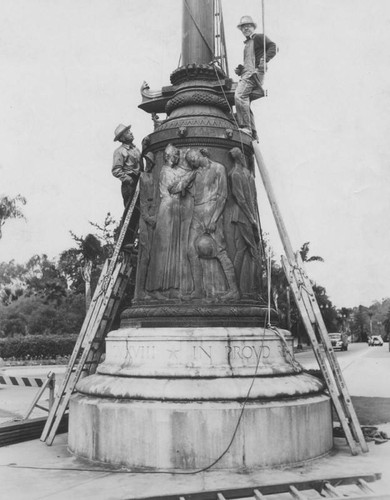 Moving Pasadena flagpole