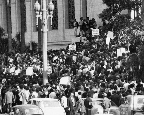 Black Panther demonstrators at City Hall