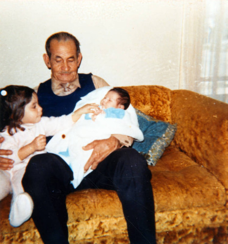 Grandfather with girls