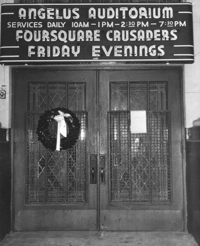 Wreath on temple door